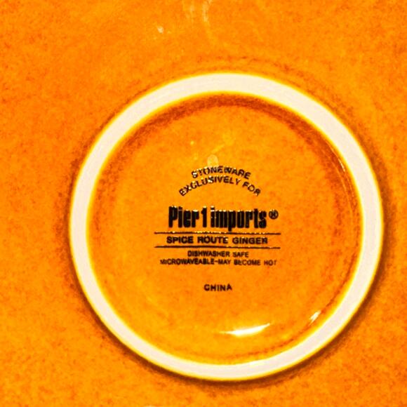 Pier 1 Imports Dinner Plates Spice Route Ginger 10.75" Set Of 4 Beaded Chinaware - Picture 7 of 7